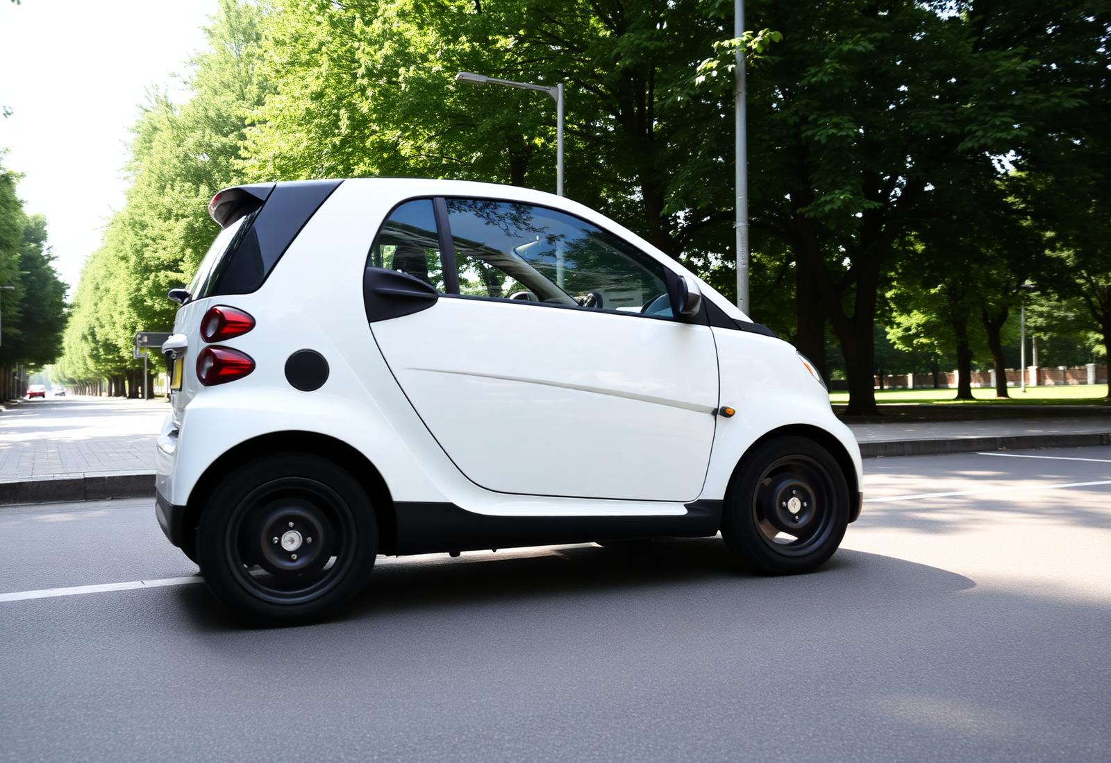 Compacte Smart auto in de stad